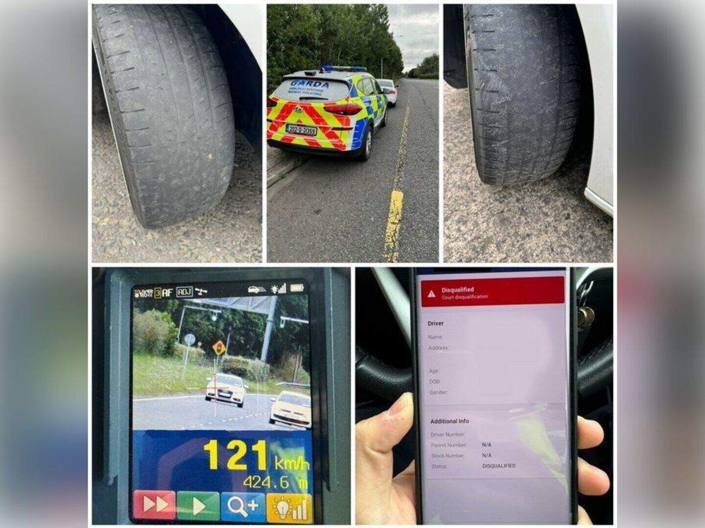 Banned driver caught speeding at 121kph in Dublin with two bad tyres ...