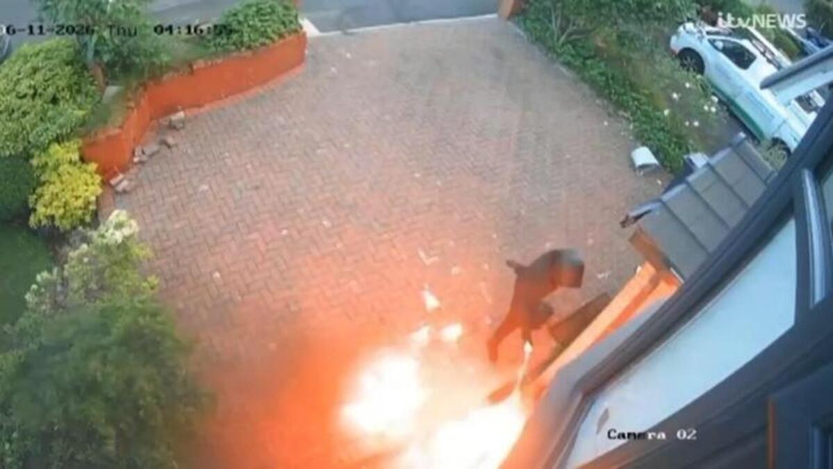 Shocking CCTV released of moment masked man firebombs Imam’s family home