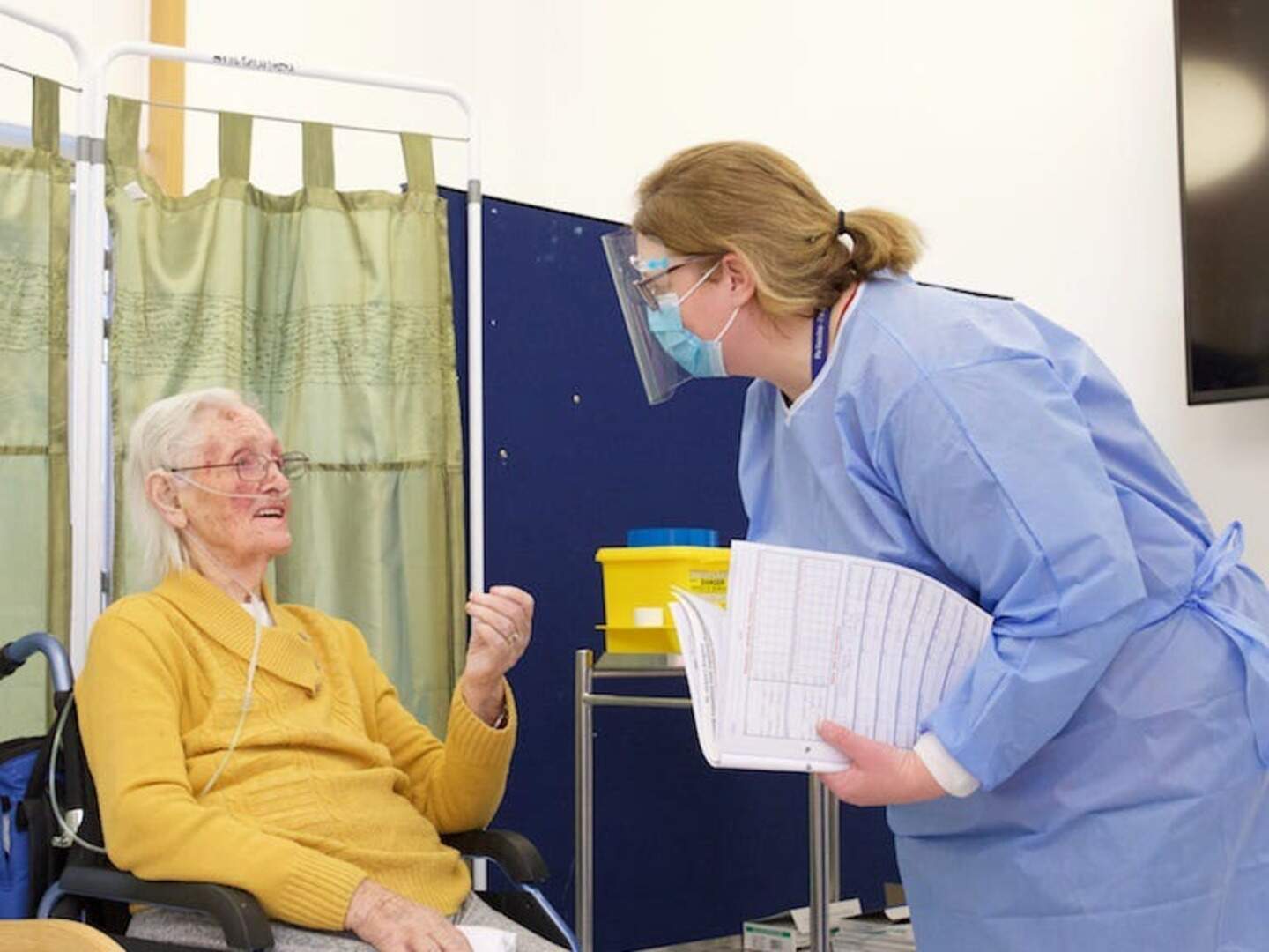 Great-grandmother becomes first care home resident to receive Covid jab ...