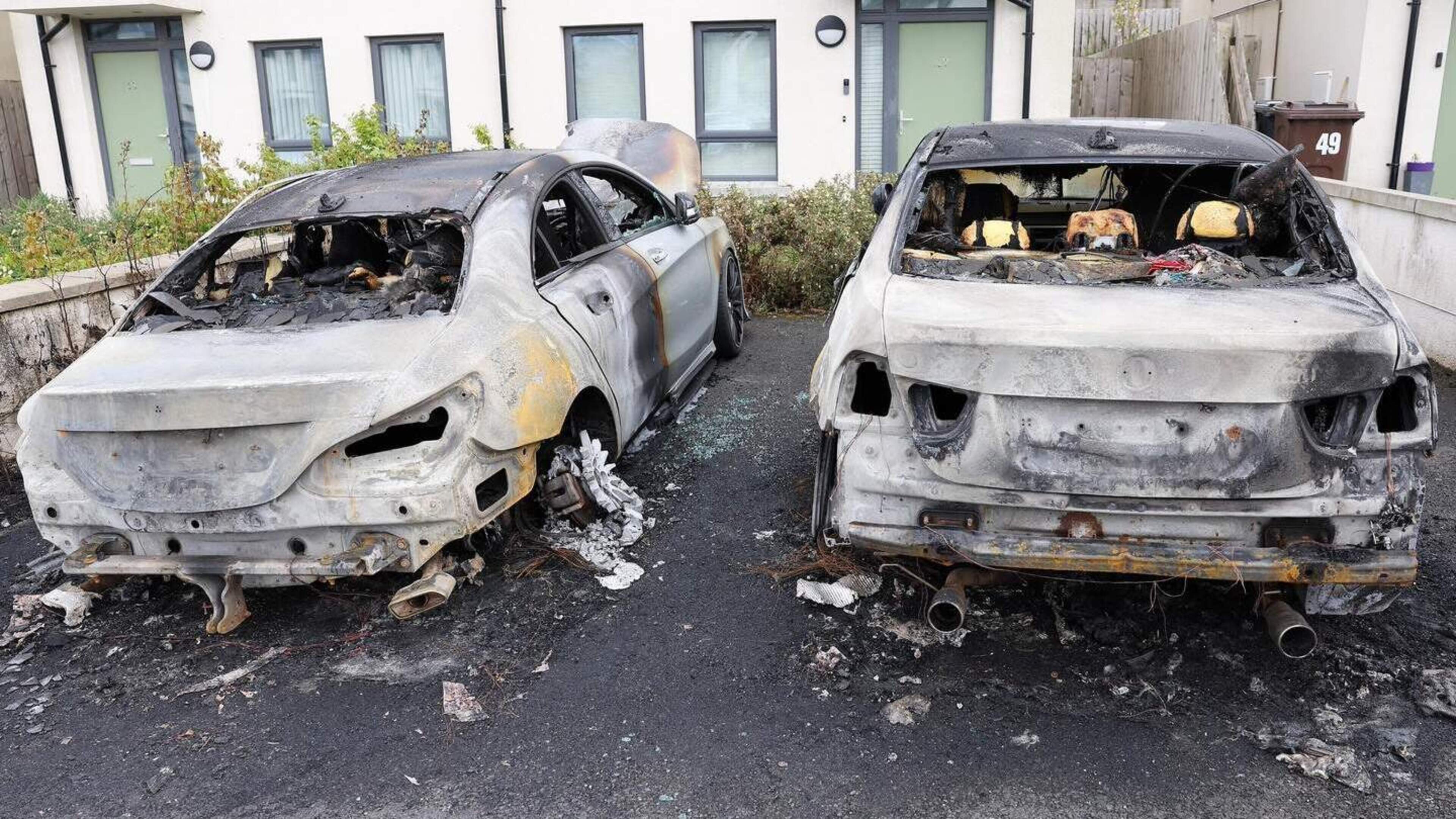 Child has lucky escape after early morning arson attack destroys cars outside home