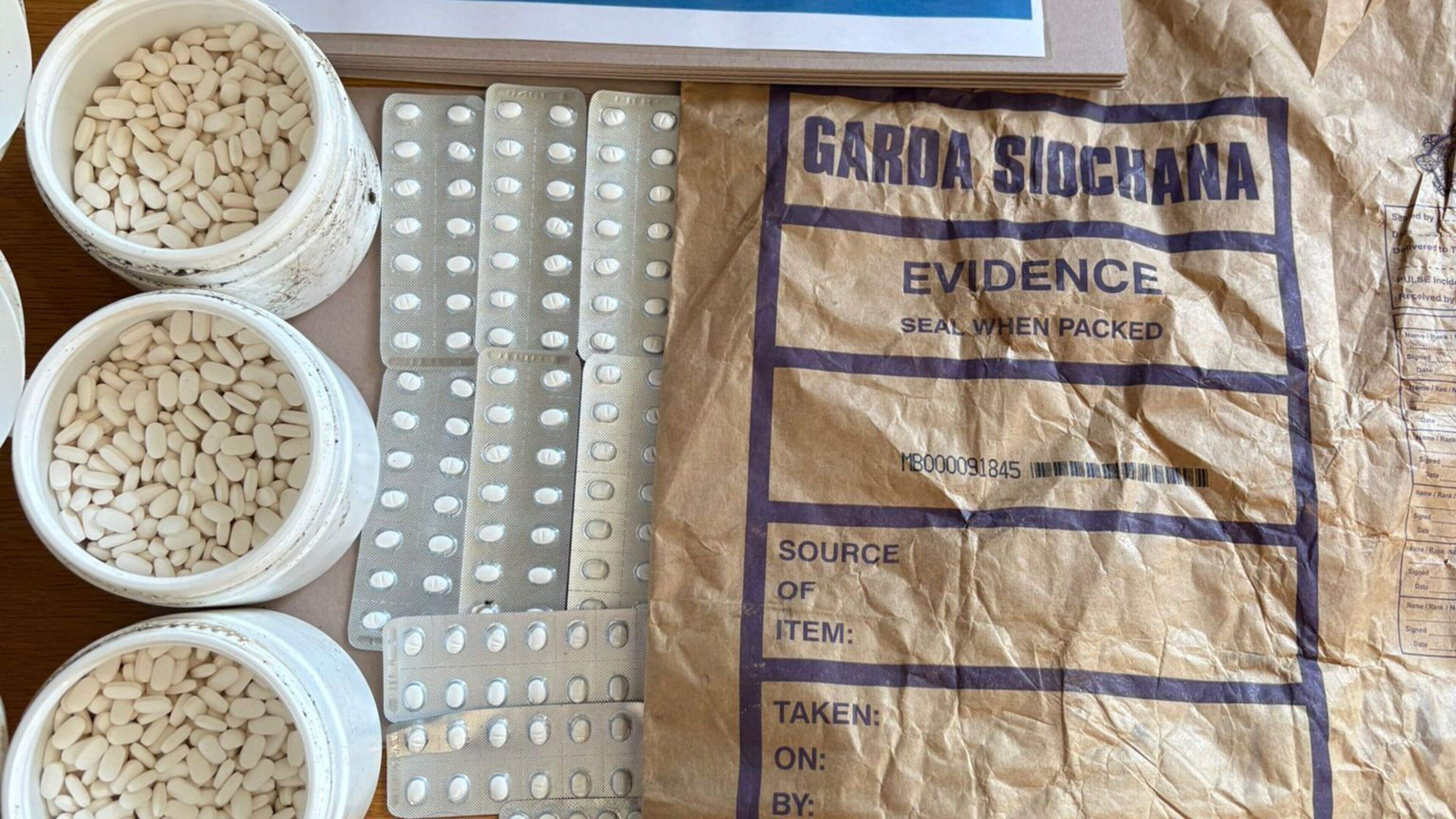 Gardai display drugs seized during raids in Ballymun parks after ammo haul