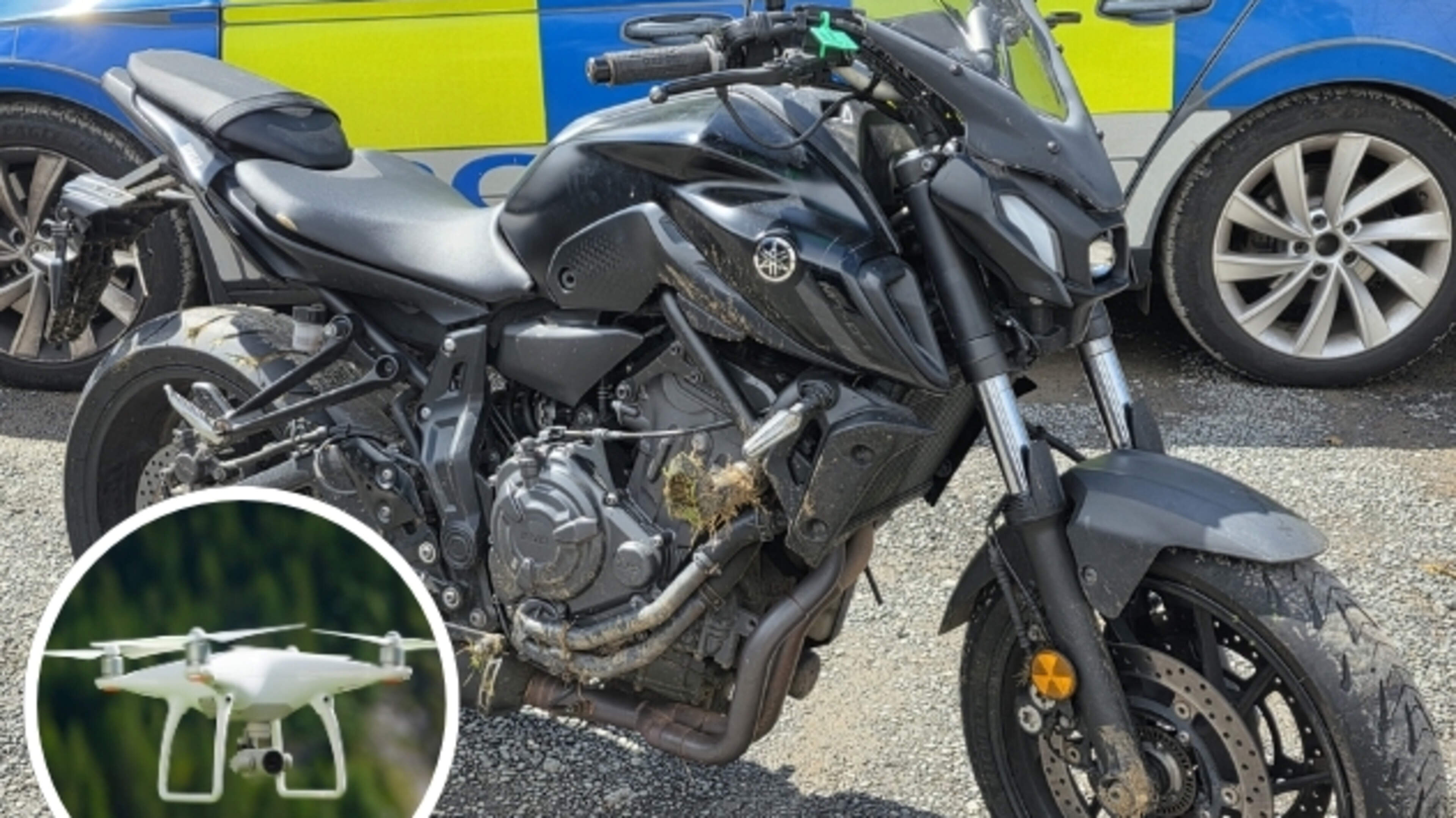Two teenagers arrested after stolen motorbike seized following police drone operation