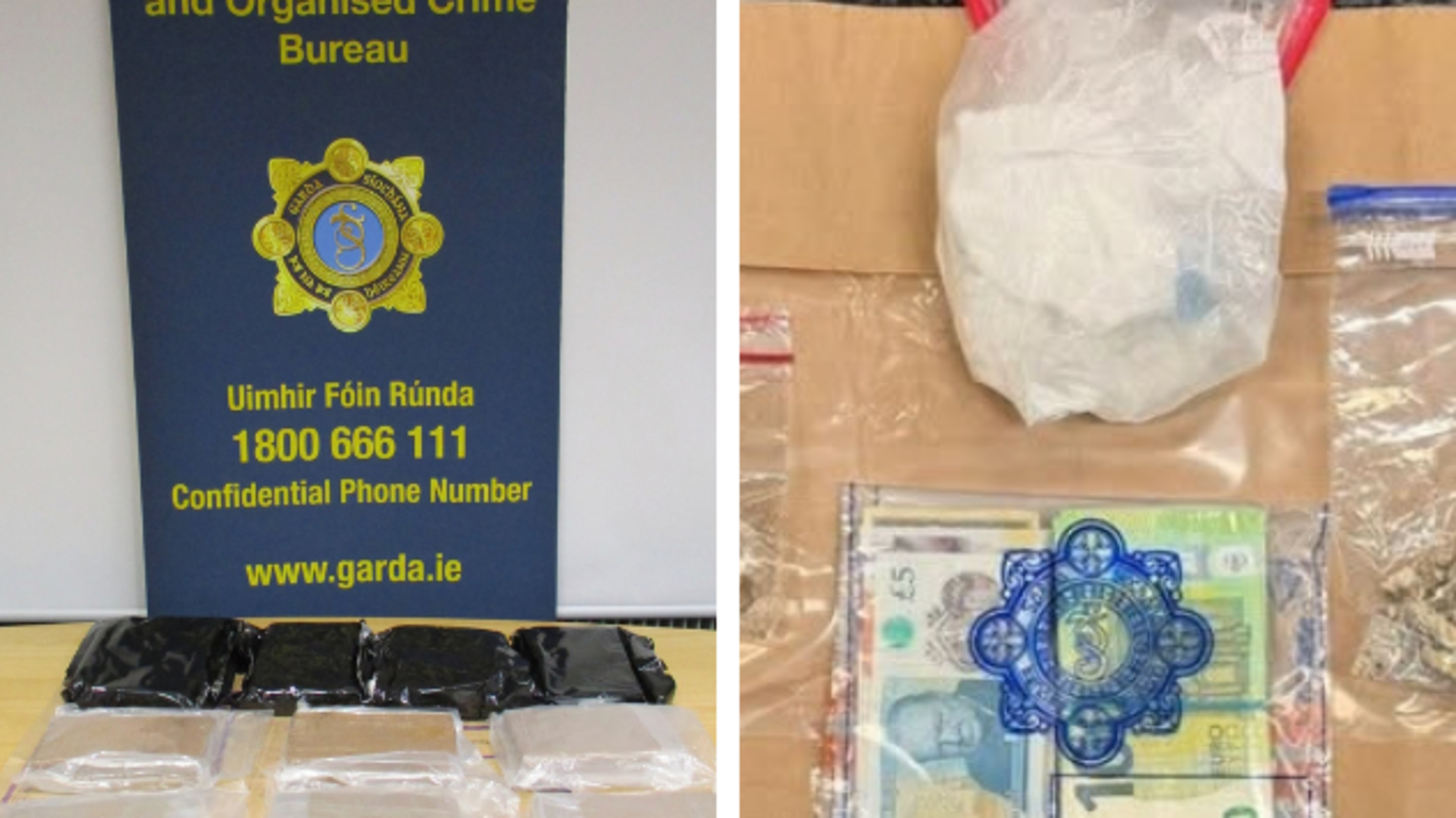 Four men arrested after gardaí seize €1.6m of cocaine in nationwide operation