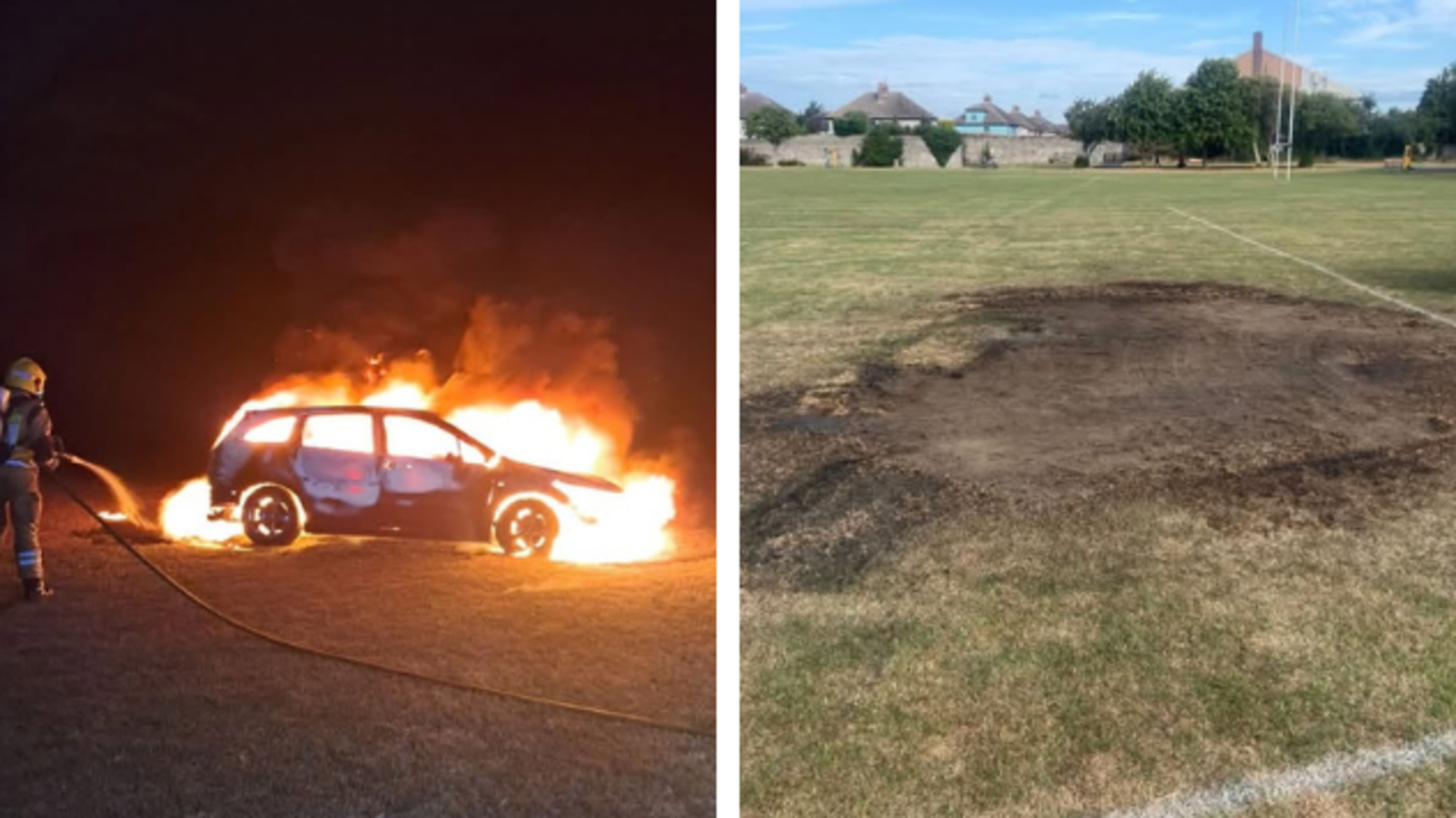 Dublin GAA club distraught after thugs destroy pitch by setting car on fire