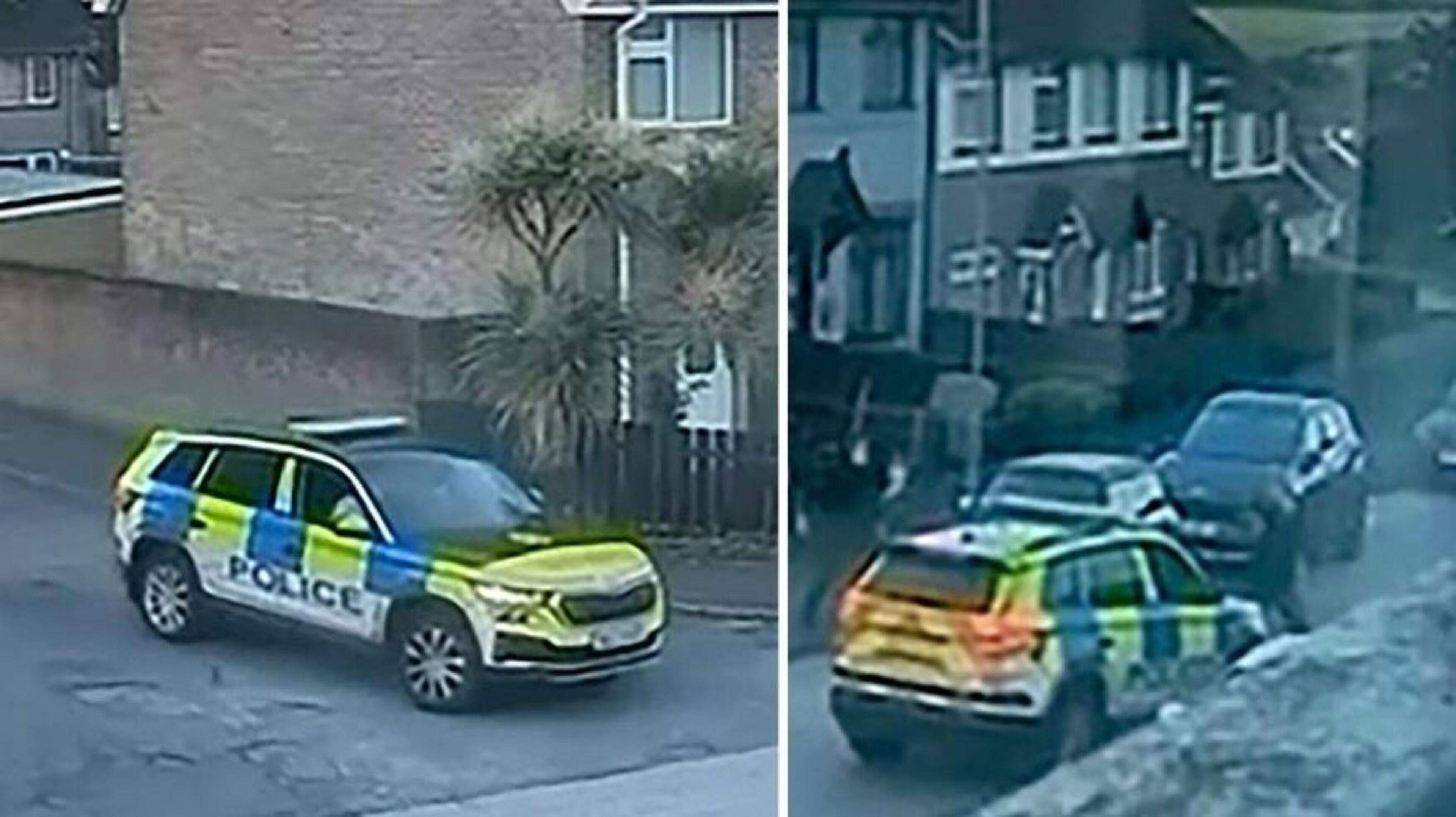 Shocking moment cop fires shot at stolen PSNI car after suspect mows down officer