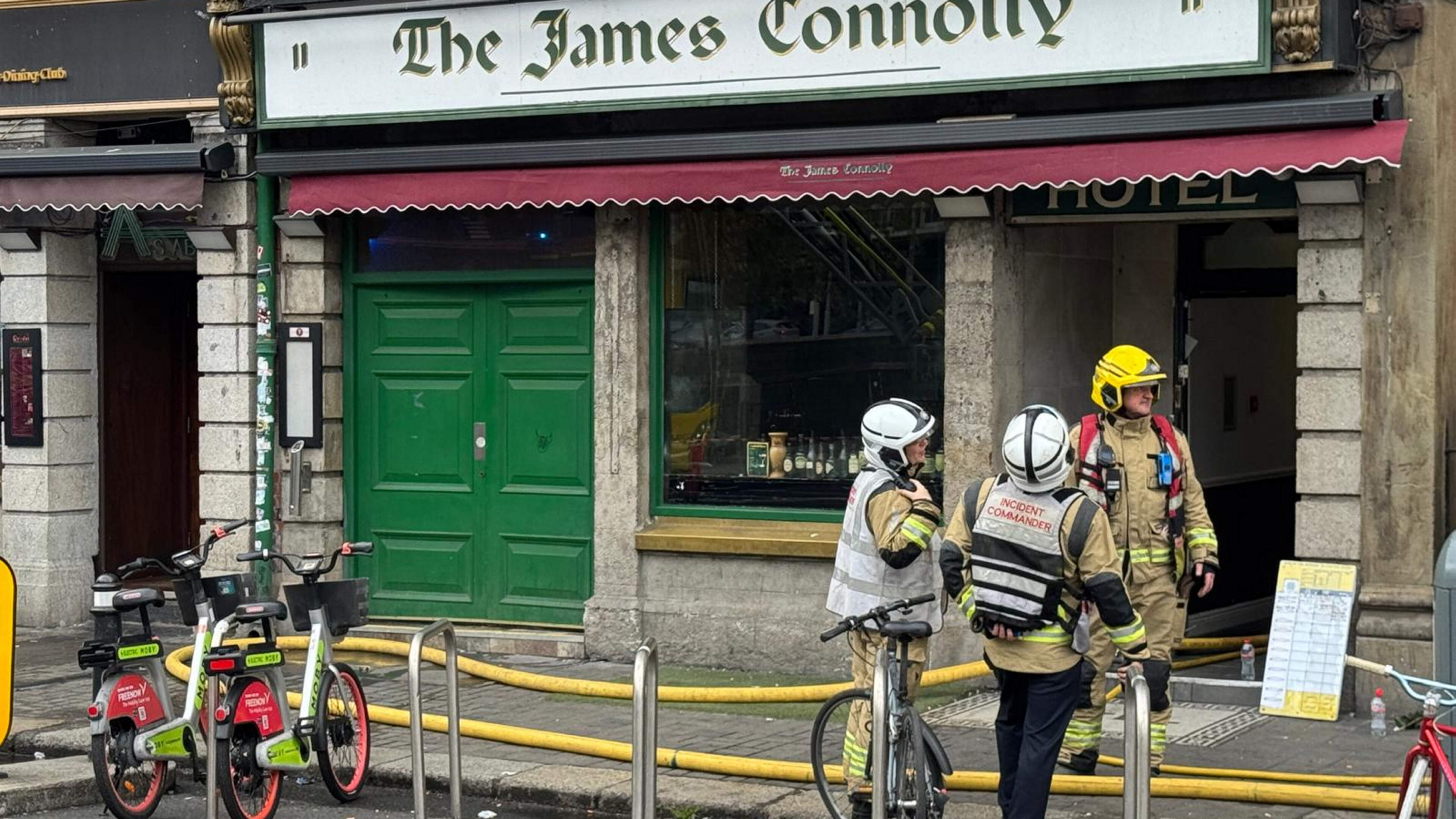 Emergency services on scene as two people hospitalised after fire at well-known Dublin pub