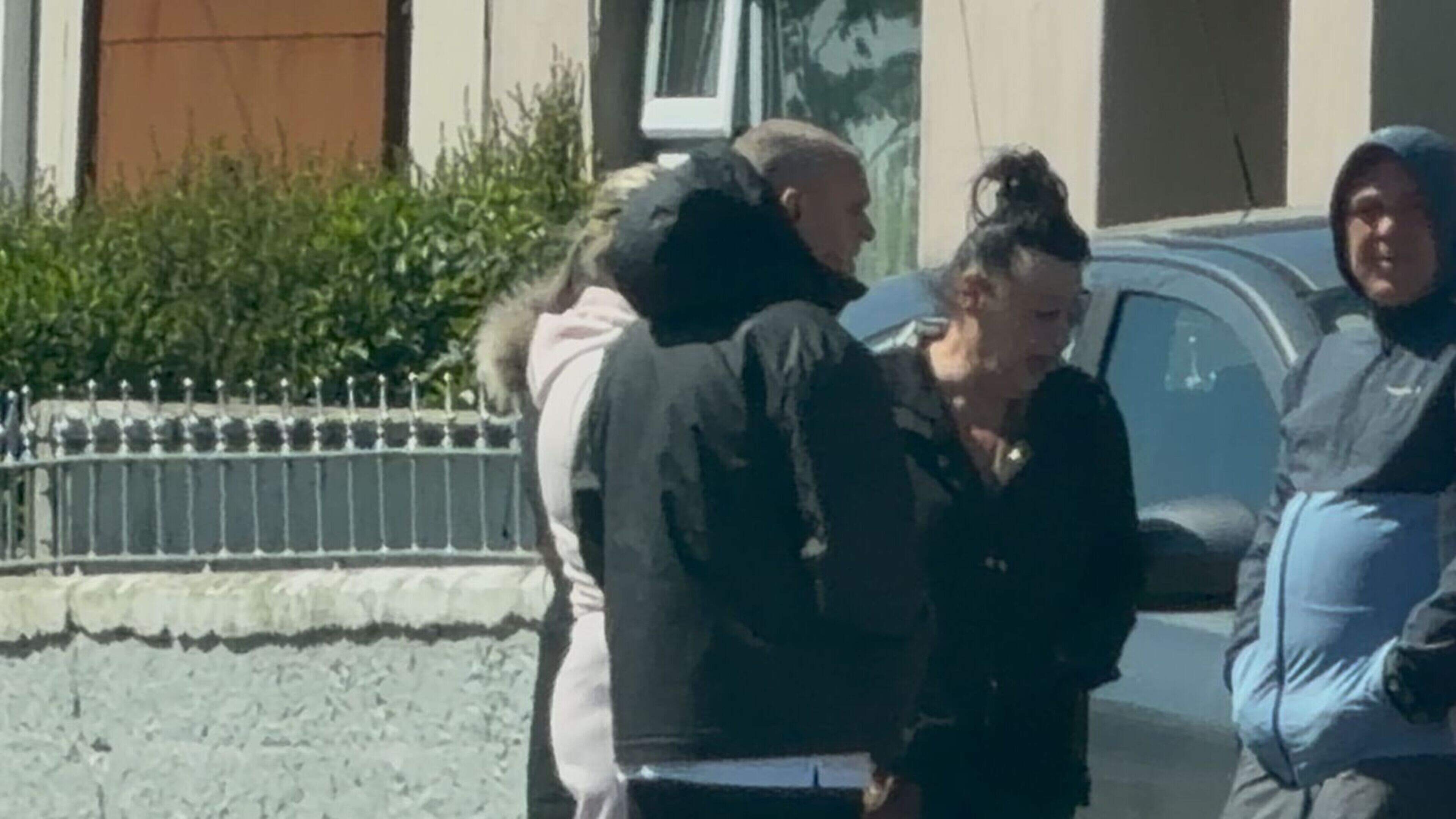 Veteran gangster Jimmy Collins and family watch on as gardai search estate after gun attack