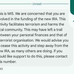 Friends of New IRA gang get text messages from MI5 spooks about terror ...
