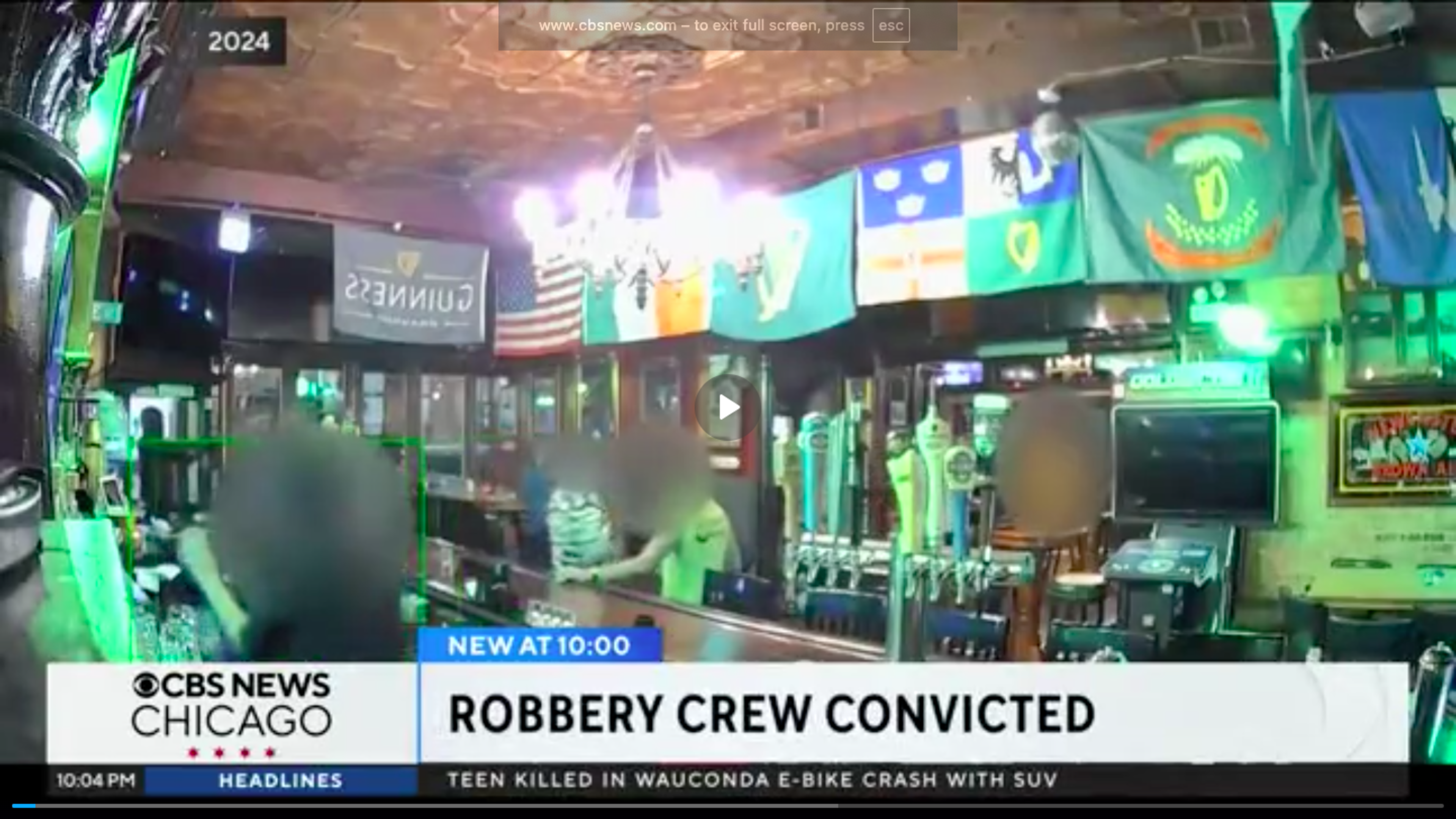 Three gunmen convicted of holding up well-known Irish bar in Chicago