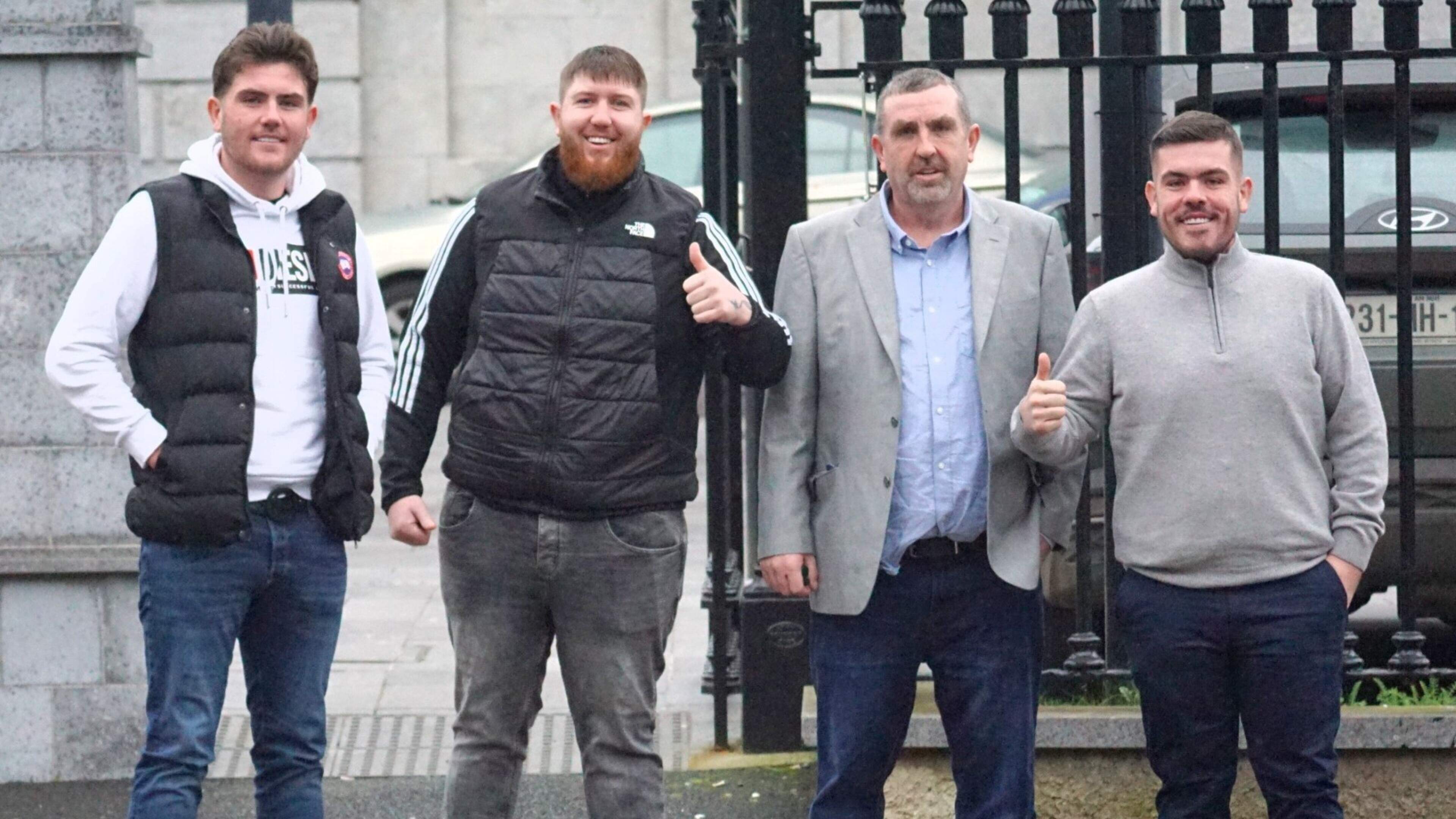 Group of four men all smiles after avoiding jail for ‘disgraceful’ pub attack