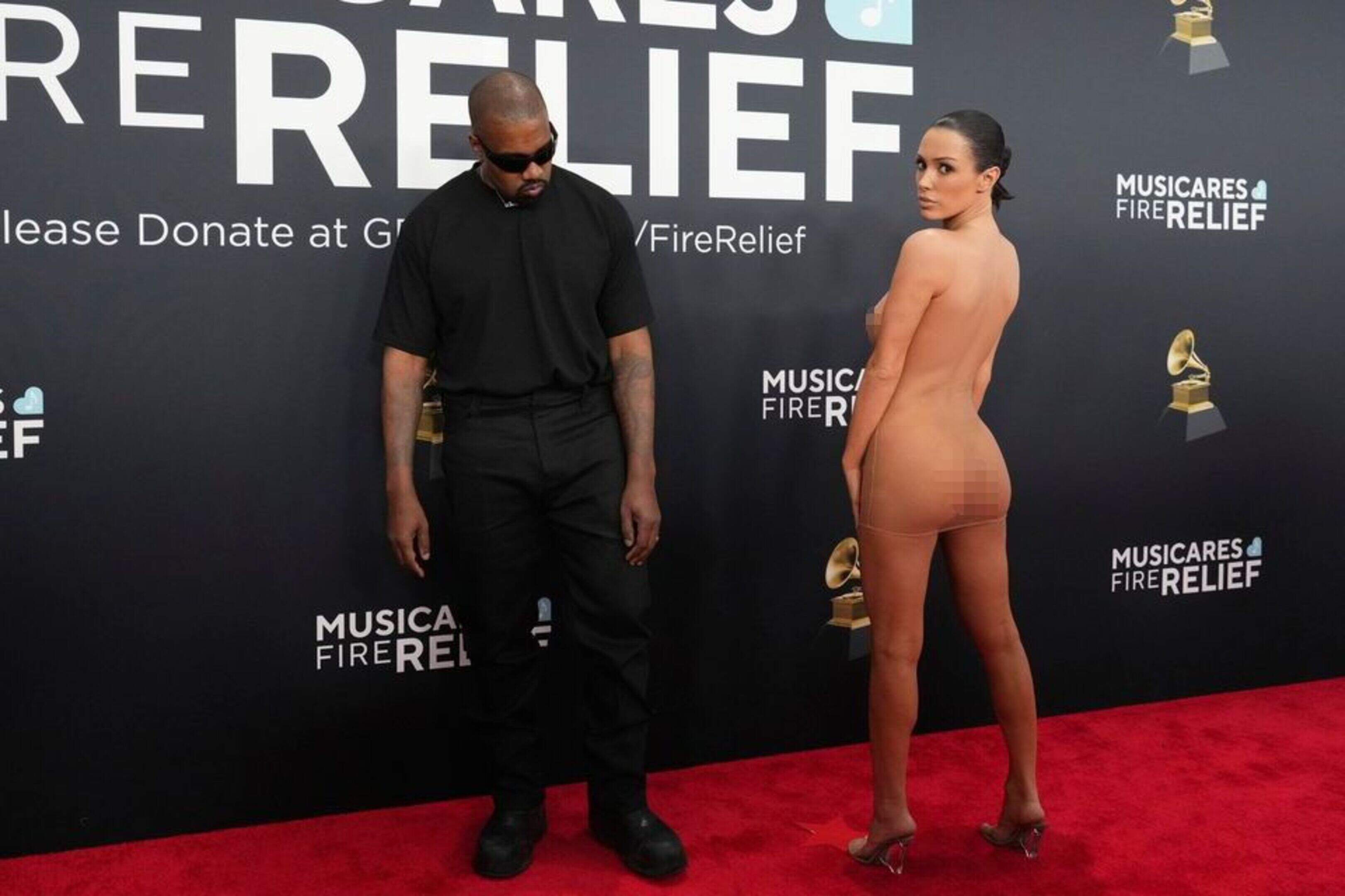 Grammy Awards 2025: Kanye West's wife Bianca Censori shocks in nude dress |  Crime World