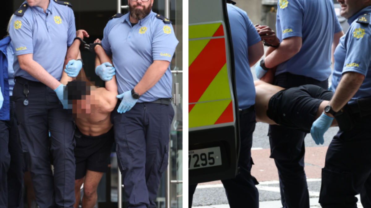Mostly nude man carried out by gardaí after ‘incident’ at Central Criminal Court