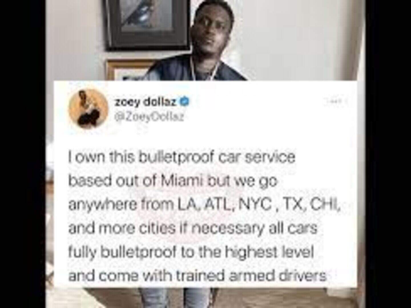 Miami rapper Zoey Dollaz rolls out bulletproof rides for celebrities ...