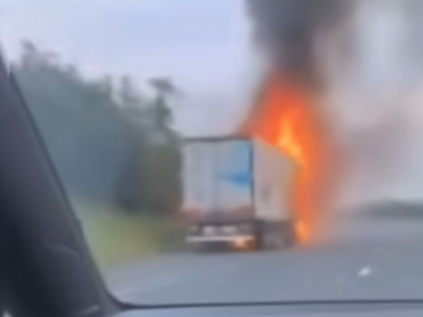Truck bursts into flames on the M1 on Monday night leading to huge ...