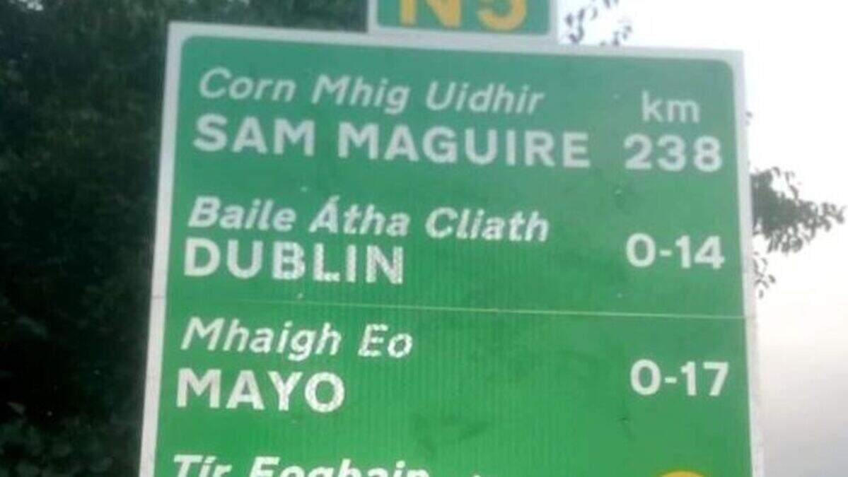 Mayo County Council remove cheeky road sign ahead of the All-Ireland ...