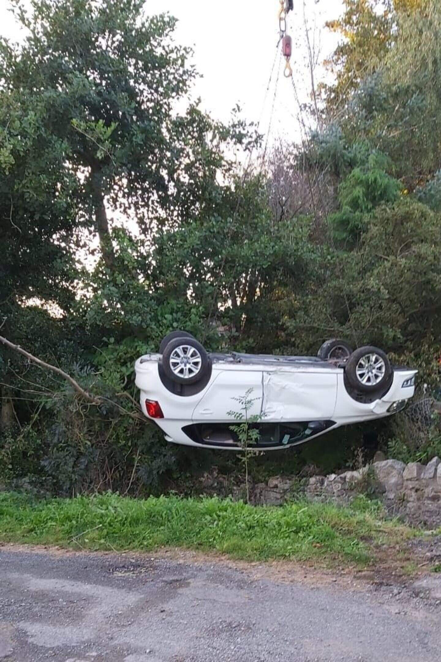 Dublin driver has lucky escape after car flipped over stream and got ...
