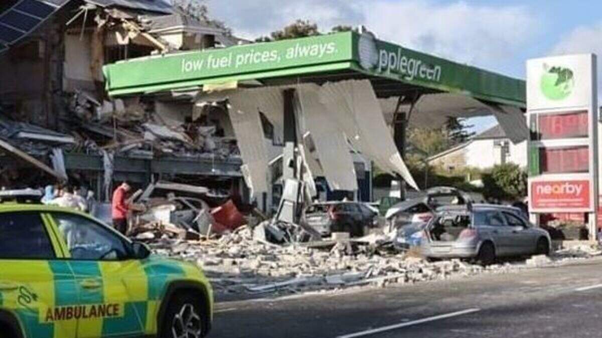 Dramatic image shows service station in Donegal destroyed by explosion ...
