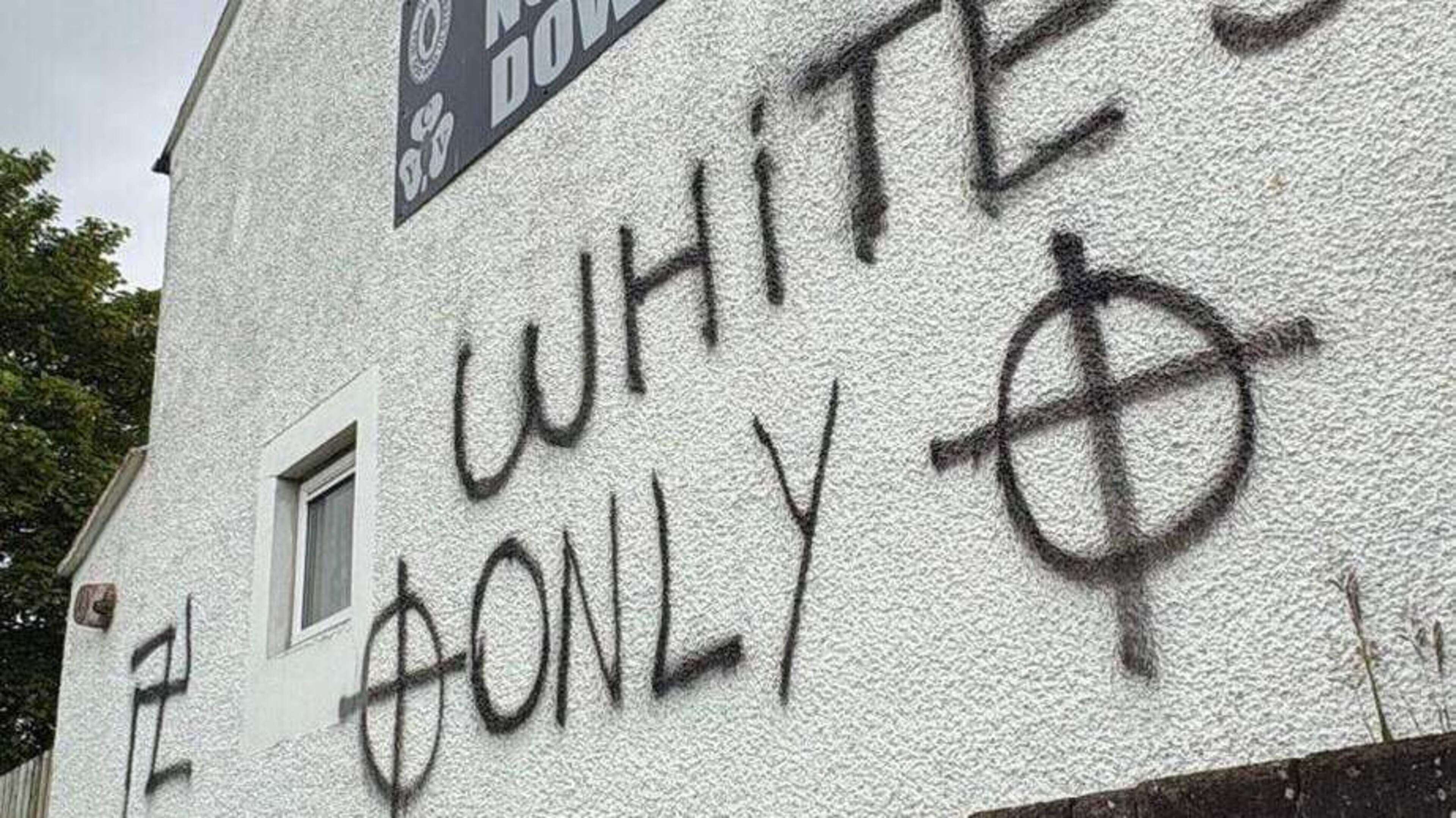 Swastika and race hate messages scrawled on walls near Co Down primary school