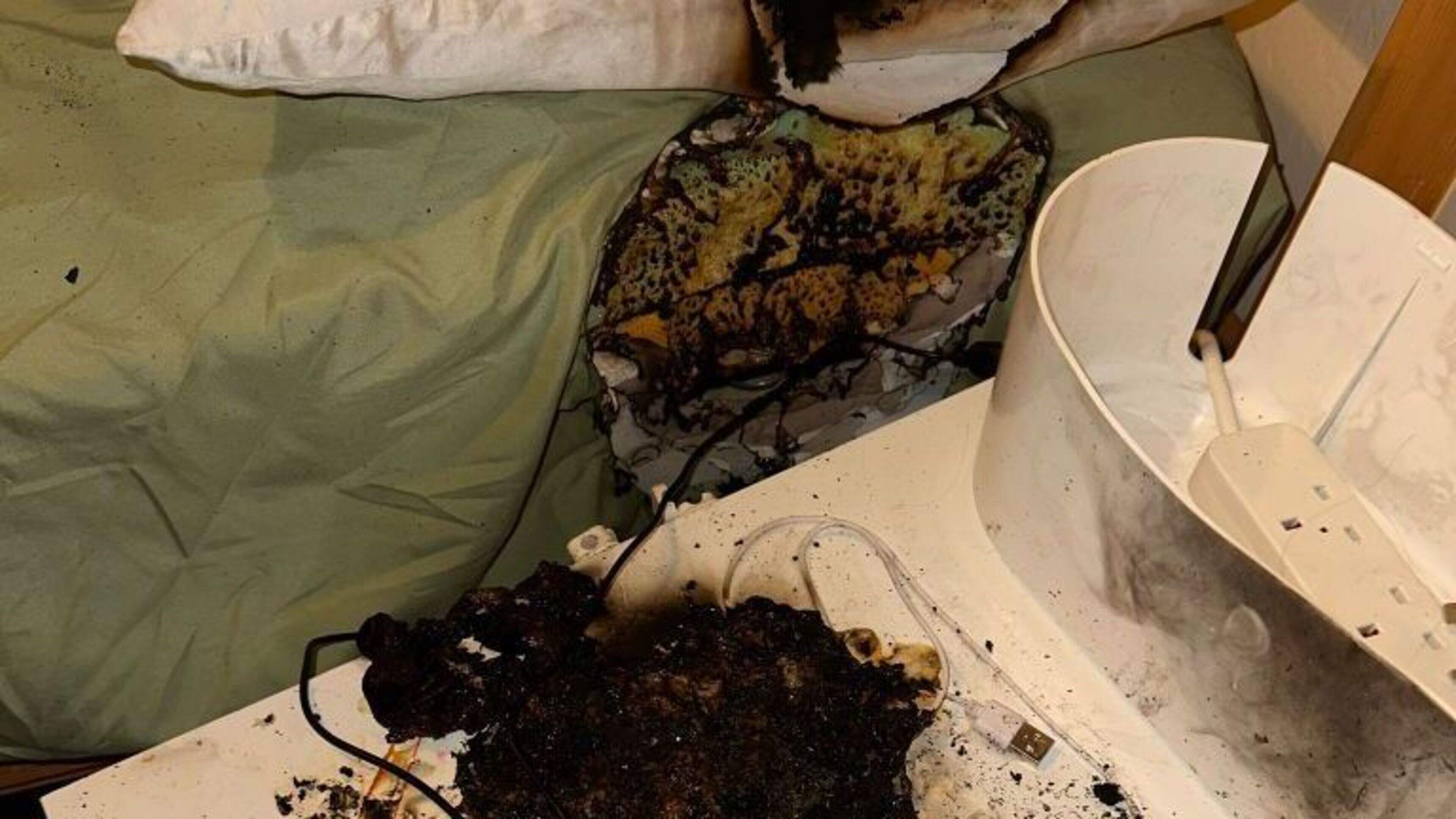 Shocking image shows damage done after phone explodes in ...