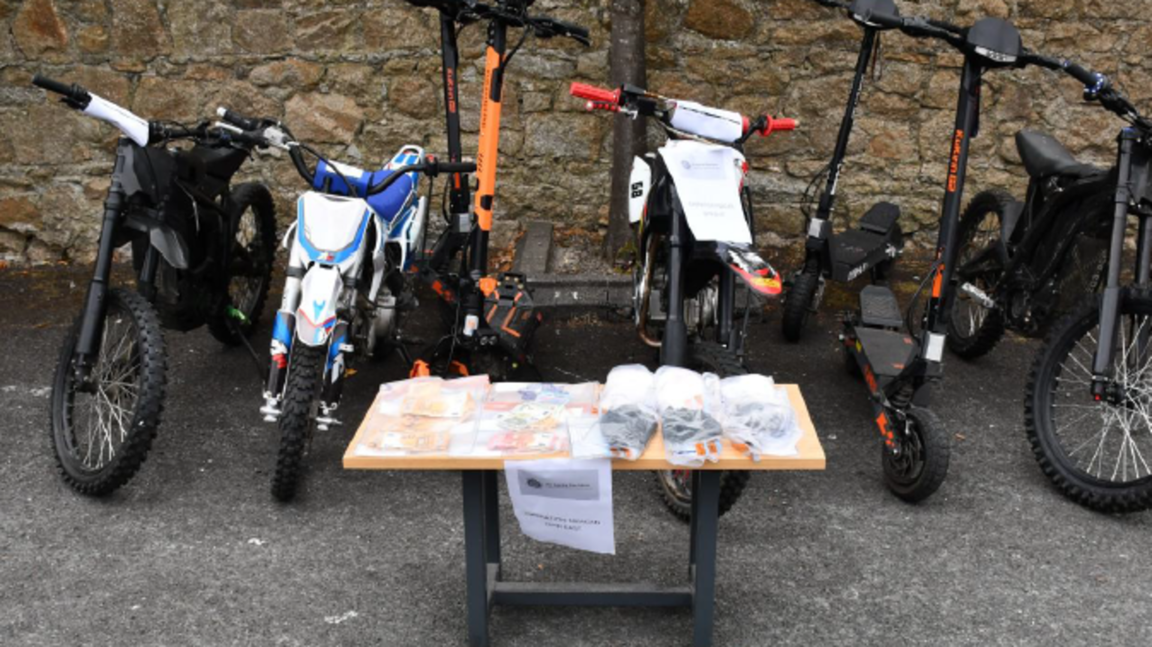 Four people arrested as gardaí seize €100k worth of drugs, cash and scrambler bikes in Dun Laoghaire