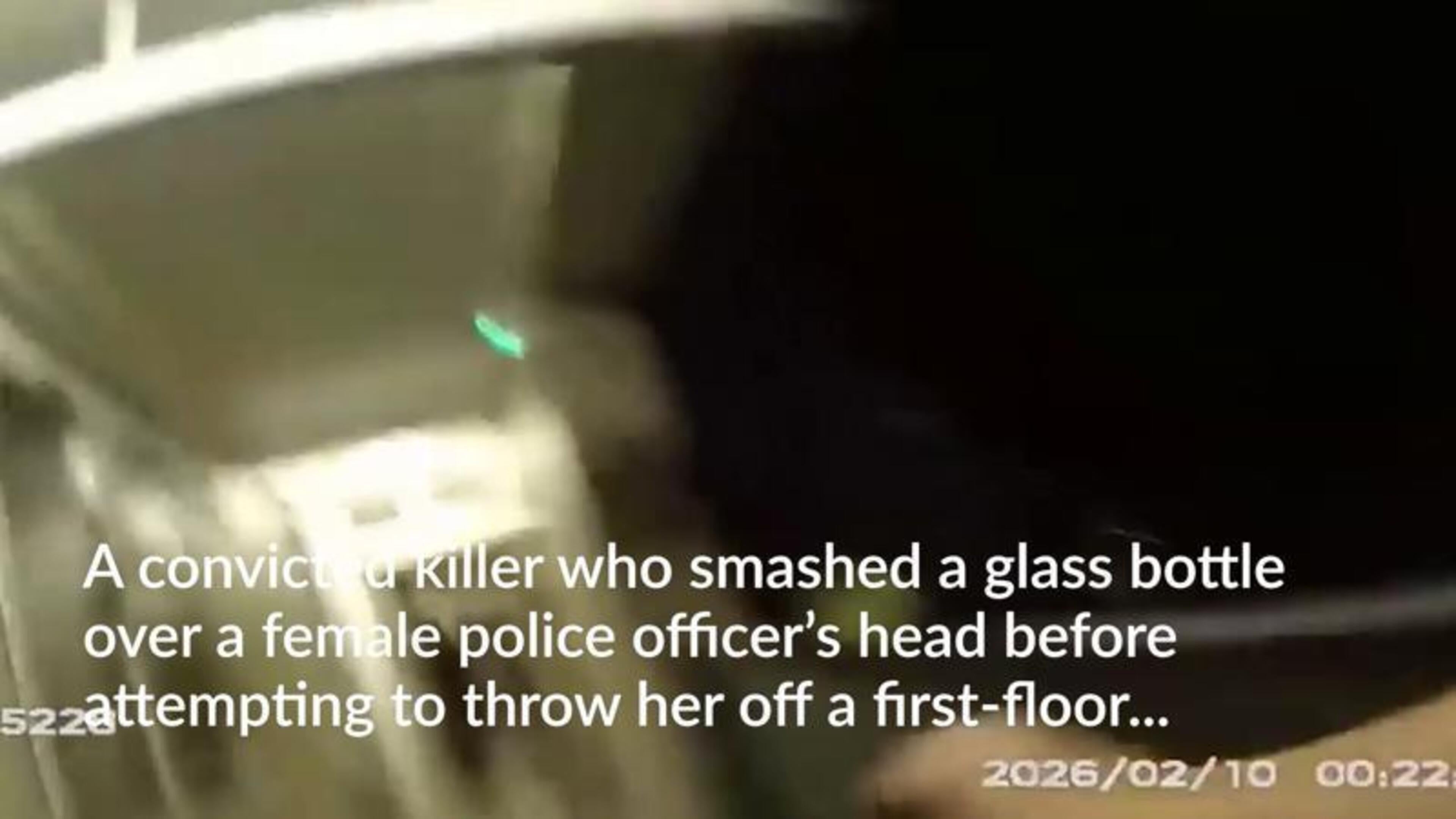 Shocking bodycam footage of killer trying to throw female cop off balcony