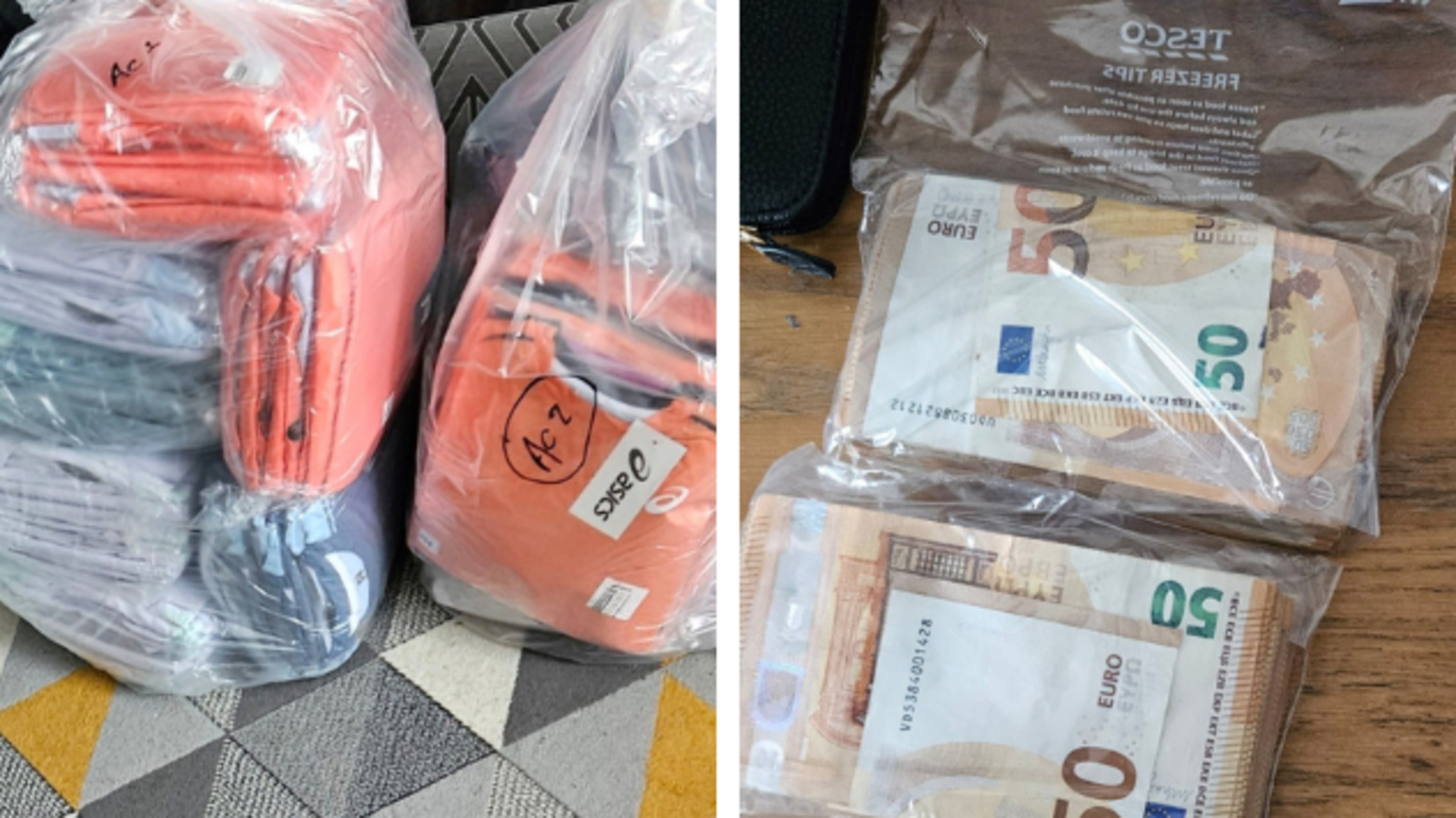 €114,000 in cash and counterfeit clothing seized by Gardaí during Dublin raids