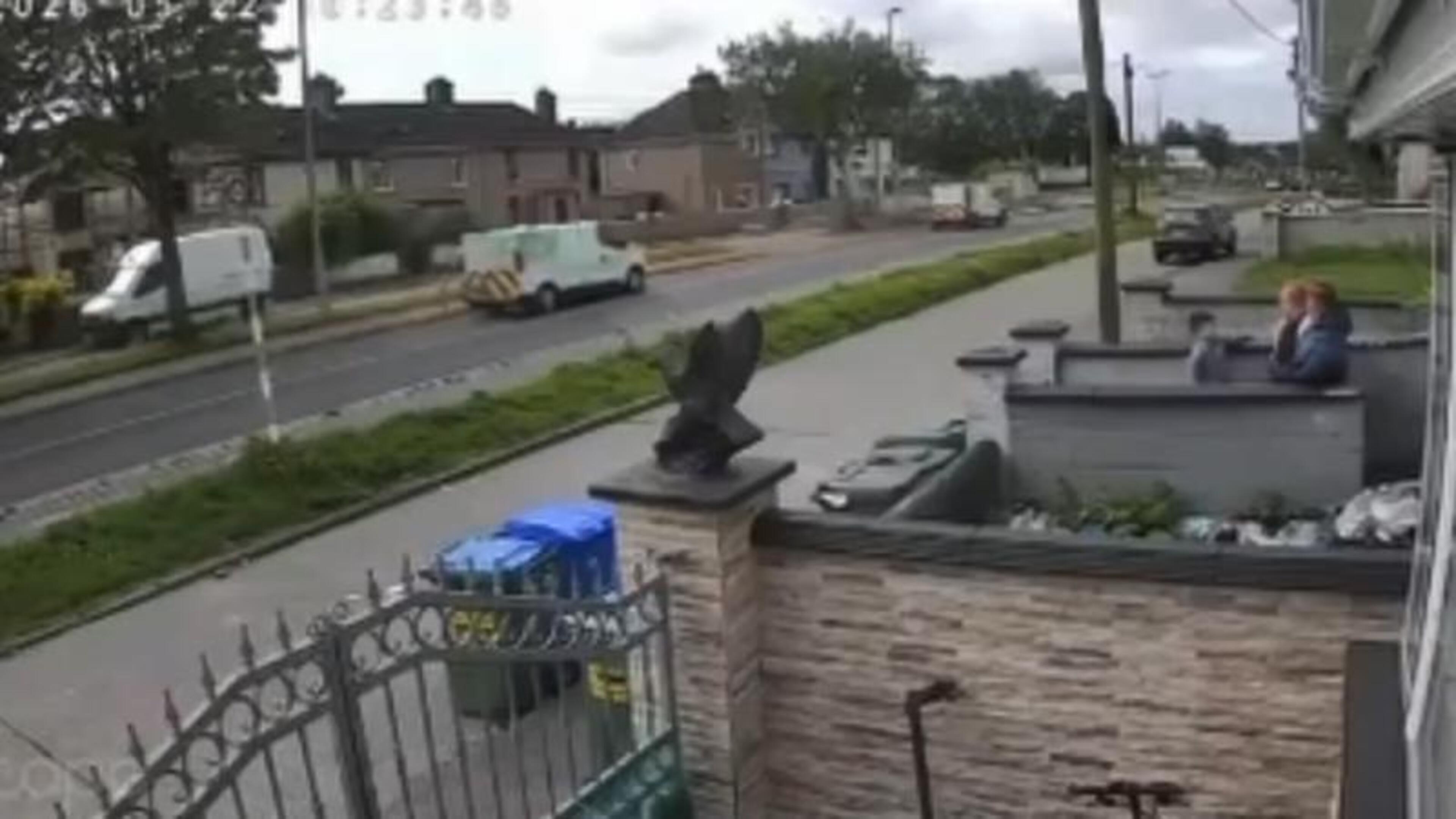 Terrifying footage shows child ducking for cover after wild drive-by shooting in Limerick